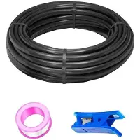 OEM Pneumatik-Hydraulik-Slang 20 m - PolyurethanLuftschlauch - 10 mm Außendurchmesser - 6,5 mm Innendurchmesser - mit Schlauchdurchtrenner/Teflontape - Druckluftleitung