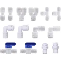 OEM Universal Aansluitset - Einfache Installation - Weiß - Schnell Verbinden - Geeignet für Kühlschrankhahn und Wasserschlauch