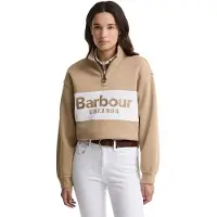 Barbour für Damen. LOL0668 Zaria Half Zip Sweatshirt beige (M), Lässig, Baumwolle, Langarm