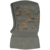 Maximo - Boy's Schlupfmütze Baufahrzeuge - Sturmhaube Gr 49-51 cm grau