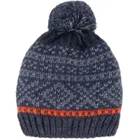 Maximo - Kid's Mütze Futterstreifen m. Pompon - Mütze Gr 55-57 cm blau
