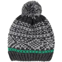 Maximo - Kid's Mütze Futterstreifen m. Pompon - Mütze Gr 55-57 cm grau