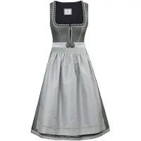 Marjo Dirndl "Mididirndl ESCHAU", Damen, Gr. 36, EURO, grün (gischt), Obermaterial: 60% Polyester PES. 40% Viskose CV., Kleider Dirndl