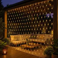Lapamax 2x3M 200LEDs Lichterkette Lichternetz 8 Beleuchtungsmodi Warmweiß Timer Speicherfunktion für Weihnachten Hochzeit Party Deko