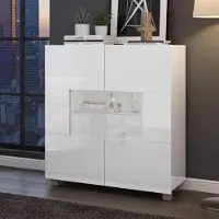 Ravio Kommode Amanda Weiß 100x107 cm – Zeitloses Sideboard 2 Türen