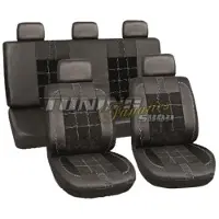 Simply NetTrade PREMIUM Kunstleder Sitzbezug Sitzbezüge Auto Sitz Karo SET für viele Fahrzeuge