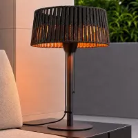 LUCANDE Tisch-Heizstrahler Pyravo, schwarz, Alu, 70 cm, IP44