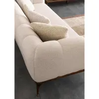 AEA Sofa 3 Sitzer Dreier Couch Armlehne Polstersofa Couchtisch Tisch Beige