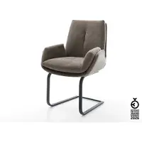 DELIFE Freischwinger Clea-Flex Strukturstoff Soft Taupe Freischwinger flach Schwarz