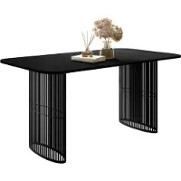 Mirjan 24 Tisch Arcadia, Esszimmer Tisch, Beine aus Stahl (Farbe: Schwarz / Schwarz)
