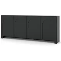 Prima-Online Sideboard Vento Schwarz, 4 Türen, Breite 203,5 cm / Höhe 83 cm / Tiefe 35 cm
