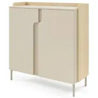 Beautysofa | Kommode POSITIVO Sideboard Macadamia & Eiche Mavelie 103,2 x 110 x 42 cm – Moderne Kommode mit Tip-On-System für Tür