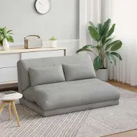 Markenlos Hellgrauer, verstellbarer Fußsessel aus Samt mit Rückenlehne in mehreren Positionen, 110x82x55 cm, gepolstert und faltbar, für Wohnzimmer, Schlafzimmer, Gaming, Meditation und Lesen