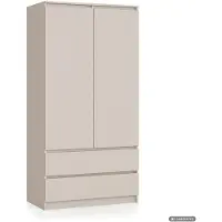 Akord Kleiderschrank S90 Kaschmir 90 cm 2 Türen 2 Schubladen 4 Regalböden B90xH180xT51 cm