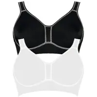 Viania Sport-BH "2er Pack Sport BH Performance", Damen, Gr. 80, Cup D, bunt (schwarz weiß), Obermaterial: 47% Polyamid PA. 41% Polyester PES. 12% Elasthan EL., BHs Sport-BH