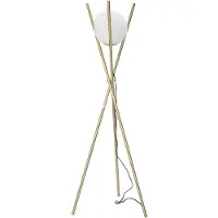 Mauro Ferretti Goldene Stehlampe aus Metall mit weißer Glaskugel Ø 55x155 cm