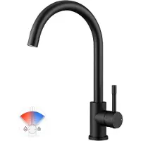 OEM Schwarze Küchenarmatur 360° Drehbar mit Hoher Bogen und Einhandbedienung