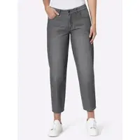 HEINE Bequeme Jeans , Damen, Gr. 40, Normalgrößen, grau (stone, grau, denim), 100% Baumwolle, unifarben, lang, Jeans Bequeme Jeans
