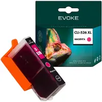 Evoke kompatible Tinte für Canon CLI-526M CLI526M 4542B001 Magenta 10,5 ml 580 Seiten PIXMA iP4850 iP4950 MG5150 MG5350 MG5250