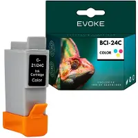 Evoke kompatible Tinte für Canon BCI-24C BCI24C 0955A002 6882A002 CMY Cyan Magenta Gelb 12,3 ml 320 Seiten PIXMA i250 i350 i450