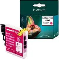 Evoke kompatible Tinte für Brother LC-980 LC980 LC-985 LC985 LC-1100 LC1100 LC980M LC985M LC1100M Magenta 12 ml 280 Seiten DCP-J125 J140W J315W J415 J515; MFC-J410 J415 J415W