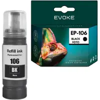 Evoke kompatible Tinte für Epson 106 C13T00R140 Fotoschwarz 70 ml 5000 Seiten EcoTank L7160 L7180 ET-7700 ET-7750