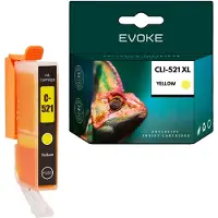 Evoke kompatible Tinte für Canon CLI-521 2936B CLI521Y Gelb 10,5 ml 510 Seiten PIXMA iP3600 iP4600 iP4700 MP540 MP550 MP560 MP620 MP640