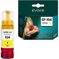 Evoke kompatible Tinte für Epson 104 T104 C13T00P440 Gelb 70 ml 8070 Seiten EcoTank ET-1810 2710 2711 2712 2714 2715 2720 2721 2726 2810 2811 2812 2814 2815 2820 2821 2825 2826 4700 4800
