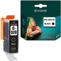 Evoke kompatible Tinte für Canon PGI-520BK PGI520BK 2932B001 Schwarz 21 ml 380 Seiten PIXMA iP3600 iP4600 iP4700 MP540 MP550 MP560 MP620 MP640