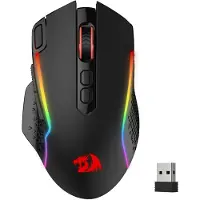 Redragon M810 Pro Kabellose Gaming-Maus, 10000 DPI Kabelgebundene/Kabellose Maus mit Schnellfeuertaste, 8 Makrotasten, 45 Stunden Dauerleistung und RGB-Hintergrundbeleuchtung für PC/Mac/Laptop