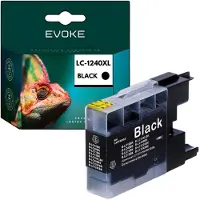Evoke kompatible Tinte für Brother LC-1240 LC1240 LC1240BK Schwarz 20 ml 360 Seiten DCP-J525W J725DW J925DW; MFC-J430W J625DW J825DW J835DW J5910DW J6510DW J6710DW J6910DW