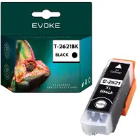 Evoke kompatible Tinte für Epson T2621 2621 C13T26214010 Schwarz 22 ml 900 Seiten Expression Premium XP-510 XP-520 XP-600 XP-605 XP-610 XP-615 XP-620 XP-625 XP-700 XP-710 XP-720 XP-800 XP-810 XP-820