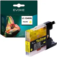 Evoke kompatible Tinte für Brother LC-1240 LC1240 LC1240Y Gelb 10 ml 180 Seiten DCP-J525W J725DW J925DW; MFC-J430W J625DW J825DW J835DW J5910DW J6510DW J6710DW J6910DW