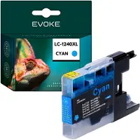 Evoke kompatible Tinte für Brother LC-1240 LC1240 LC1240C Cyan 10 ml 180 Seiten DCP-J525W J725DW J925DW; MFC-J430W J625DW J825DW J835DW J5910DW J6510DW J6710DW J6910DW