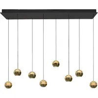 Steinhauer Esstisch-Pendellampe 115 cm Belluno 8-Licht-LED – Messing