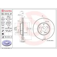 Brembo Bremsscheibe 09c31221 280mm 25mm für HONDA