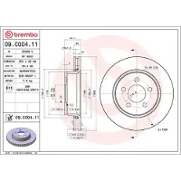 Brembo Bremsscheibe 09c00411 302mm 28mm für JEEP DODGE