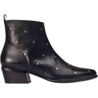 Wonders für Damen. D-2002 Fei 02 Lederstiefelette schwarz (37), 3 bis 5 cm, Reißverschluss, Lässig