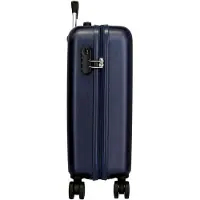 Markenlos Kabinentrolley in Blau, 38 x 55 x 20 cm, mit seitlichem ABS-Kombinationsverschluss, 34 l, 2 kg, 4 Doppelrollen