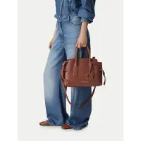 Love Moschino Love Shopper braun genarbt Herz-M Charm Zip