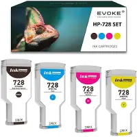 Evoke kompatible Tinte für HP 728 F9J65A F9J66A F9J67A 3x CMY:Cyan,Magenta,Gelb DesignJet T730 T830