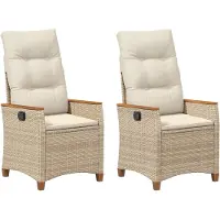 Markenlos Gartenstuhl, neigbar, Beige und Creme, 64 x 57,5 x 112 cm