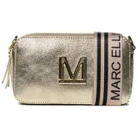 Marc Ellis Damen-Schultertasche echtes Leder Schwarz mit Reißverschluss und verstellbarem Riemen Black and Off Silver UNICA 20x12x8 cm