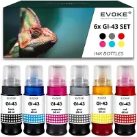 Evoke kompatible Tinte für Canon GI-43 GI43 6x Foto:Schwarz,Cyan,Magenta,Gelb,Grau,Rot 360 ml 22200 Seiten PIXMA G540 G550 G640 G650