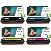 Evoke kompatibler Toner für HP 207X W2210X W2211X W2212X W2213X mit Chip 4x CMYK:Schwarz,Cyan,Gelb,Magenta 10500 Seiten Color LaserJet Pro M255dw M255nw; MFP M282nw M283fdn M283fdw