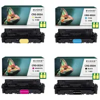 Evoke kompatibler Toner für Canon CRG-055H CRG055H 055H 4x CMYK:Schwarz,Cyan,Magenta,Gelb 25300 Seiten i-SENSYS LBP662Cdw LBP663Cdw LBP664Cx; MF741Cdw 742Cdw 743Cdw 744Cdw 745Cdw 746Cx