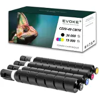 Evoke kompatibler Toner für Canon C-EXV49 CEXV49 4x CMYK:Schwarz,Cyan,Magenta,Gelb 92999 Seiten imageRUNNER ADVANCE C3020 C3320 C3325i C3330i