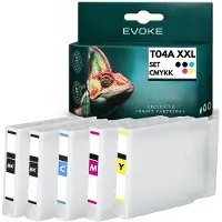 Evoke kompatible Tinte für Epson T04A1 T04A2 T04A3 T04A4 XXL 4x CMYK:Schwarz,Cyan,Magenta,Gelb 510 ml WorkForce Pro WF-C8190DW C8190DTW C8190DTWC C8190D3TWC C8690DWF C8690DTWF C8690DTWFC C8690D3TWFC
