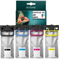 Evoke kompatible Tinte für Epson T11P1 T11P2 T11P3 T11P4 XXL 4x CMYK:Schwarz,Cyan,Magenta,Gelb 1520 ml WorkForce Pro EM-C800R EM-C800RDWF; EP-C800R EP-C800RDW