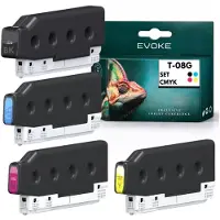 Evoke kompatible Tinte für Epson T08G1 T08G2 T08G3 T08G4 4x CMYK:Schwarz,Cyan,Magenta,Gelb 1900 ml WorkForce Enterprise AM-C5000 AM-C6000